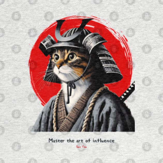 Samurai Cat Warrior Design with Sun Tzu Wisdom by Malus Cattus